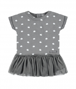 Preview: BELLYBUTTON Kleid mit Tüll - grau