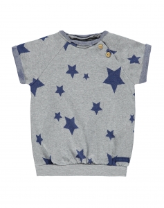 Preview: BELLYBUTTON Kleid Sterne - grau melange