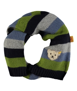 Preview: STEIFF Schal Strick - Streifen grau blau grün