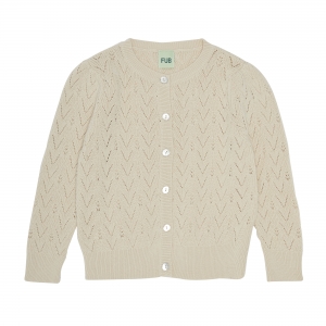 Preview: FUB Strickjacke Pointelle - ecru