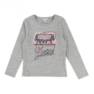 Preview: LITTLE MARC JACOBS Langarmshirt - graumeliert