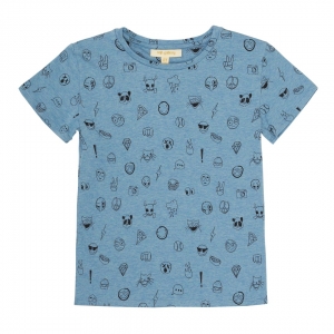 Preview: SOFT GALLERY T-shirt Emoji - blue melange