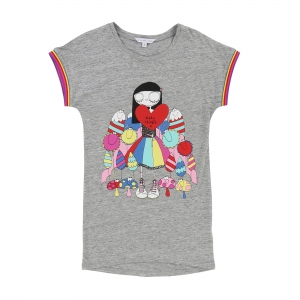 Preview: LITTLE MARC JACOBS T-Shirt Kleid - graumeliert