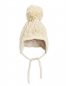 Preview: MINI RODINI Baby Bommelmütze - offwhite