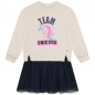 Preview: BILLIEBLUSH Sweatkleid Unicorn mit Tüll - marine ecru