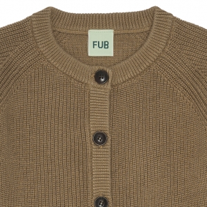 Preview: FUB Strickjacke Cardigan Rib - camel