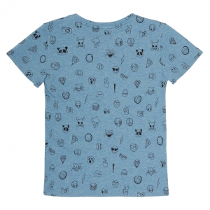 Preview: SOFT GALLERY T-shirt Emoji - blue melange