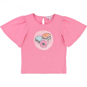 Preview: LITTLE MARC JACOBS T-Shirt Wendepailletten - rose