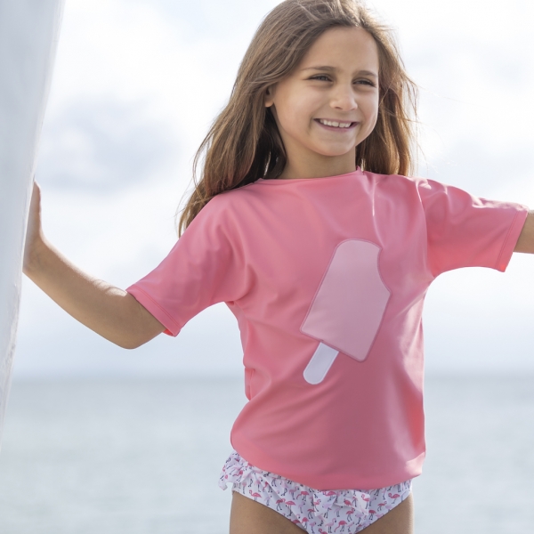 PETIT CRABE UVP Swimshirt - watermelon
