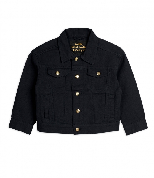 MINI RODINI Jeansjacke Leopard - schwarz