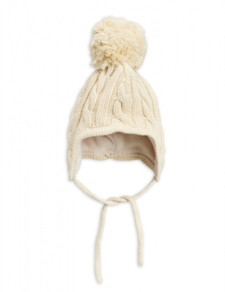 MINI RODINI Baby Bommelmütze - offwhite