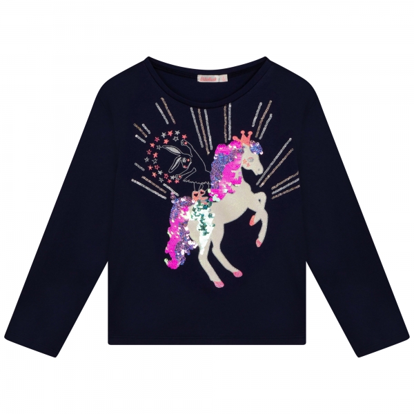 BILLIEBLUSH Langarmshirt Paillette - marine