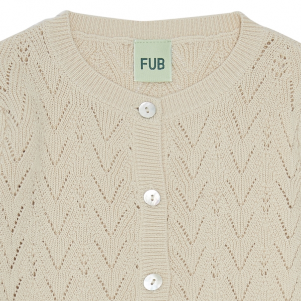 FUB Strickjacke Pointelle - ecru