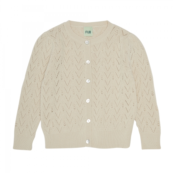 FUB Strickjacke Pointelle - ecru