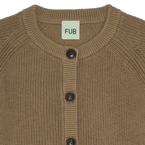 FUB Strickjacke Cardigan Rib - camel
