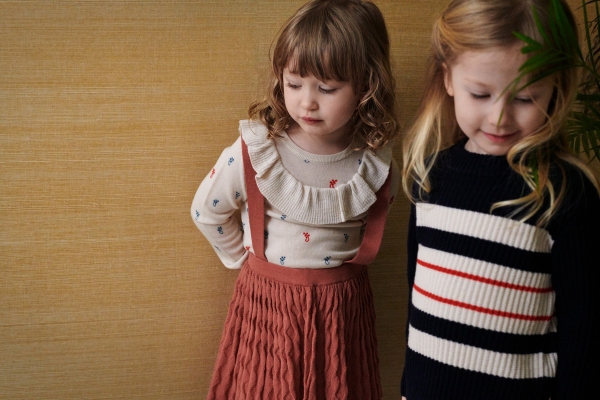 FUB Woll Pullover mit Rüschen - ecru