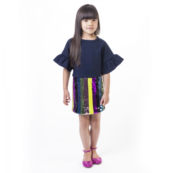 LITTLE MARC JACOBS Kleid Pailletten - marine
